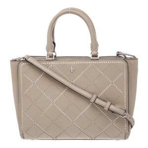 Tory Burch Robinson Tote in French Gray Leather